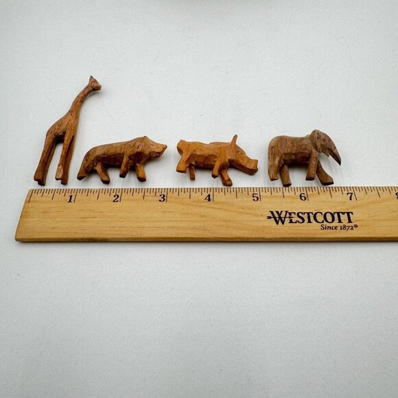 Vintage Lot of 4 miniature mini micro hand carved animals from Africa Read - Picture 8 of 8